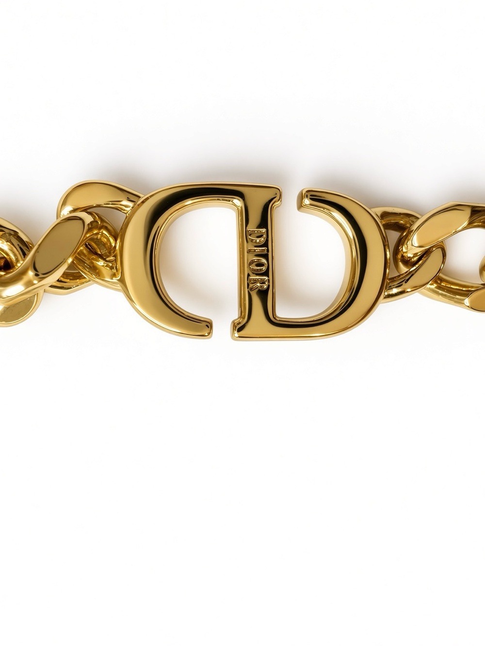 Gold Dior chain necklace, black logo - Picture 4 of 6